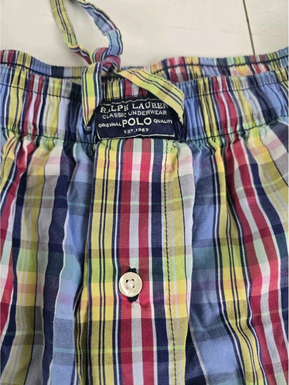 Polo Ralph Lauren Men’s Plaid Cotton Sleep Shorts Size Large Pink Pony Logo